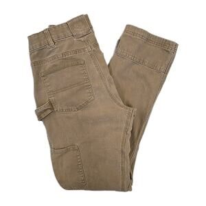 Noble Outfitters Womens Flex Canvas Double Front Utility Pant Sz 4 Coyote Brown